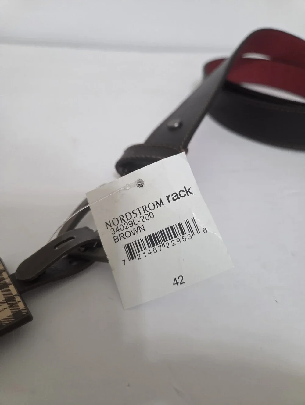 Boconi Mens Brown Leather Belt Size 42 NWT